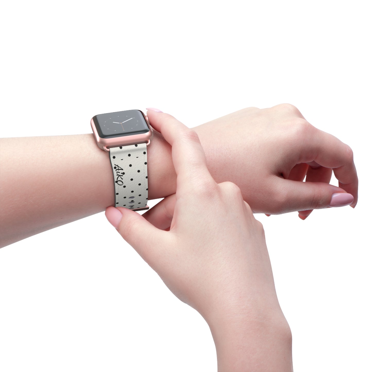 Polka Dot ( White and Black) Apple Watch Band