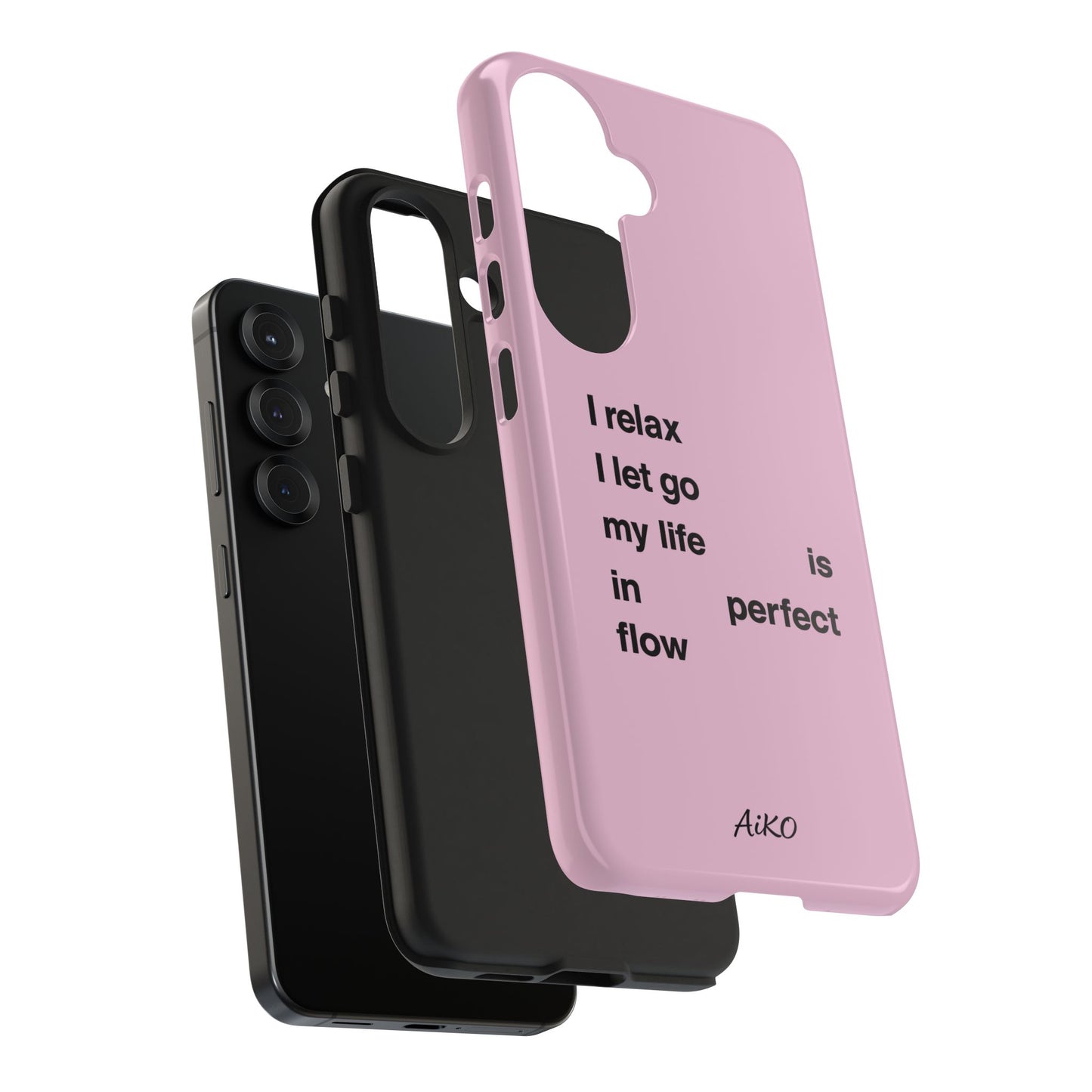 Pink Minimalist 'I relax I let go my life is in perfect flow'