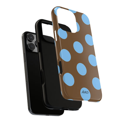 Polka Dots (Blue & Brown)