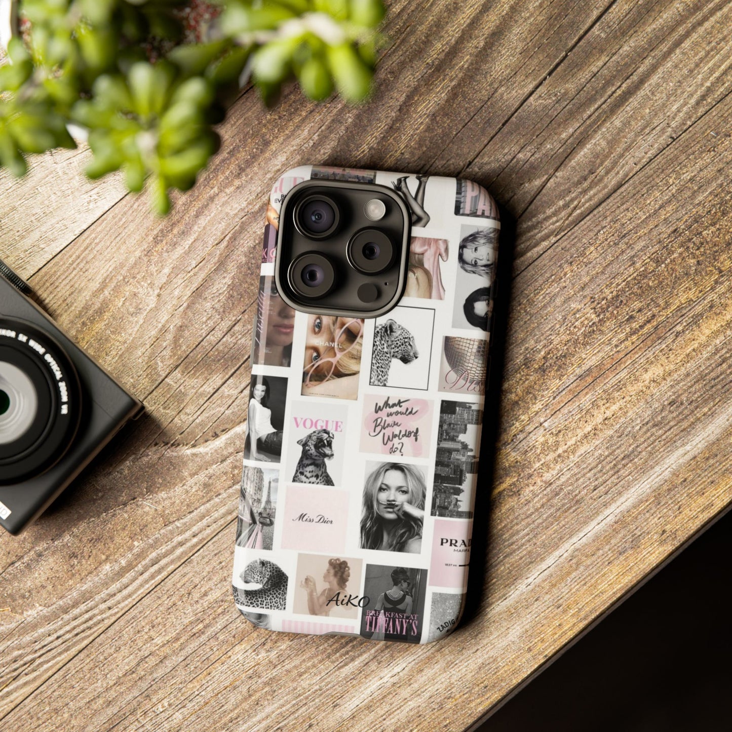 Fashion Collage Phone Case — Pink Vogue Magazine Aesthetic Tough Case