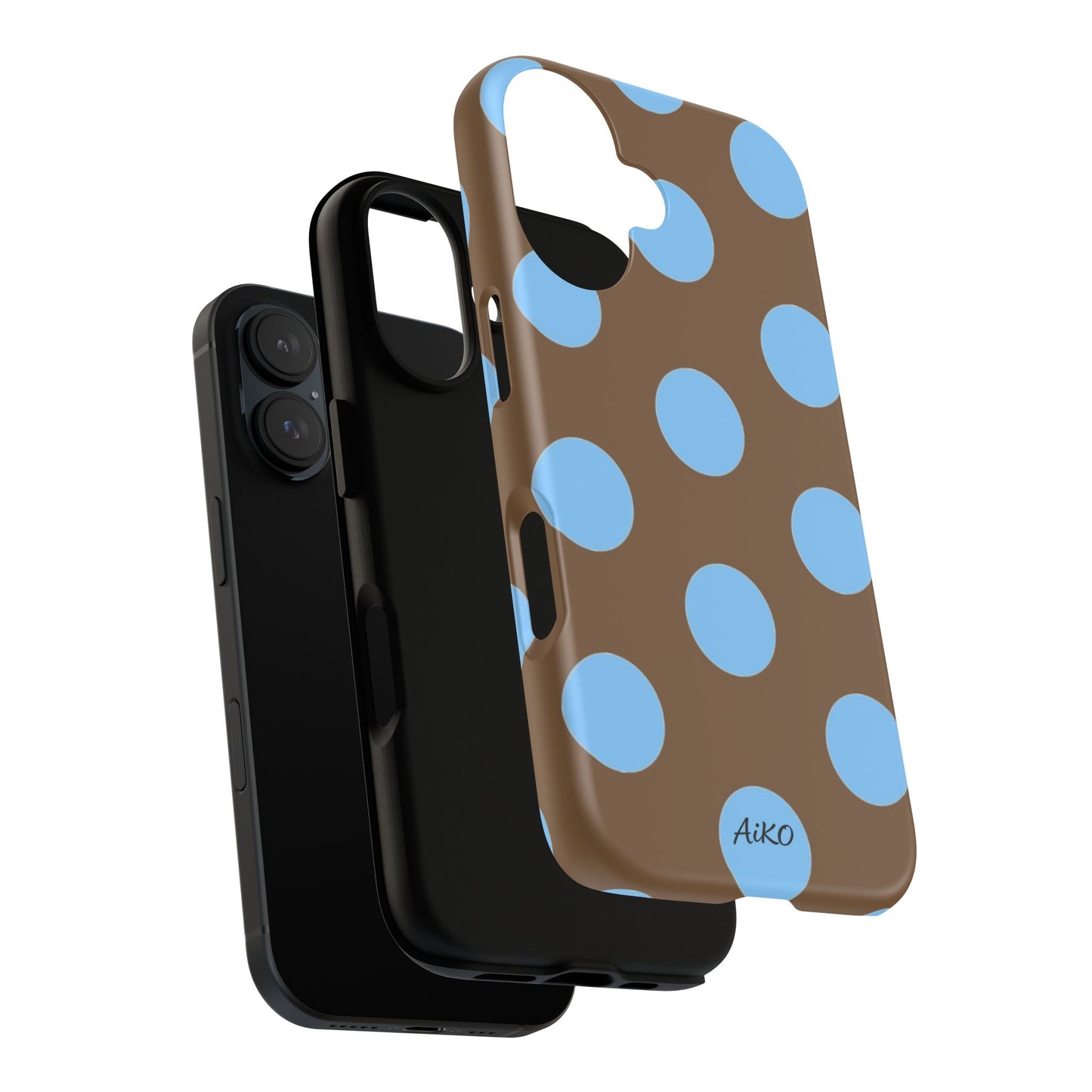 Polka Dots (Blue & Brown)