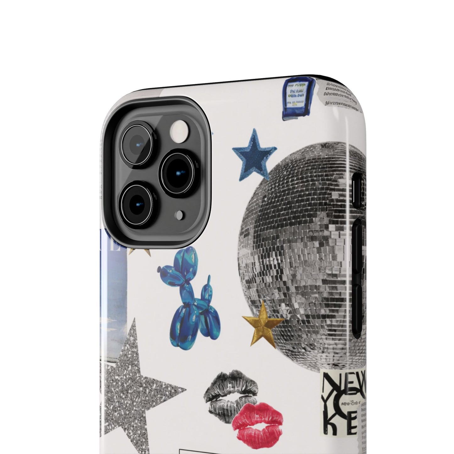 Glam Collage — Tough Protective Phone Case (disco ball, lips, stars)