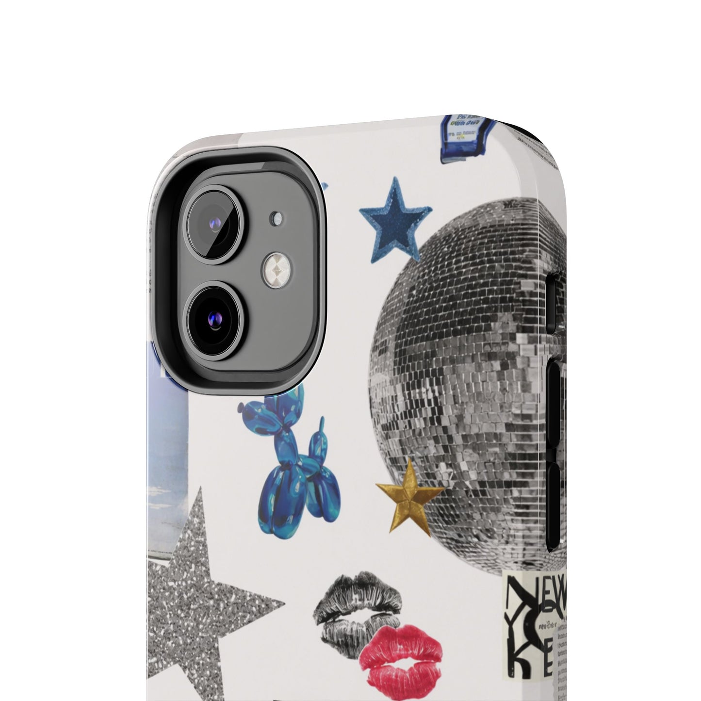 Glam Collage — Tough Protective Phone Case (disco ball, lips, stars)