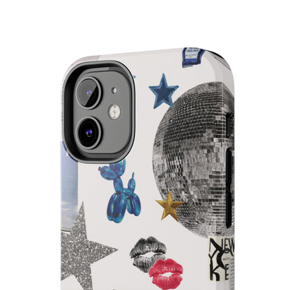 Glam Collage — Tough Protective Phone Case (disco ball, lips, stars)