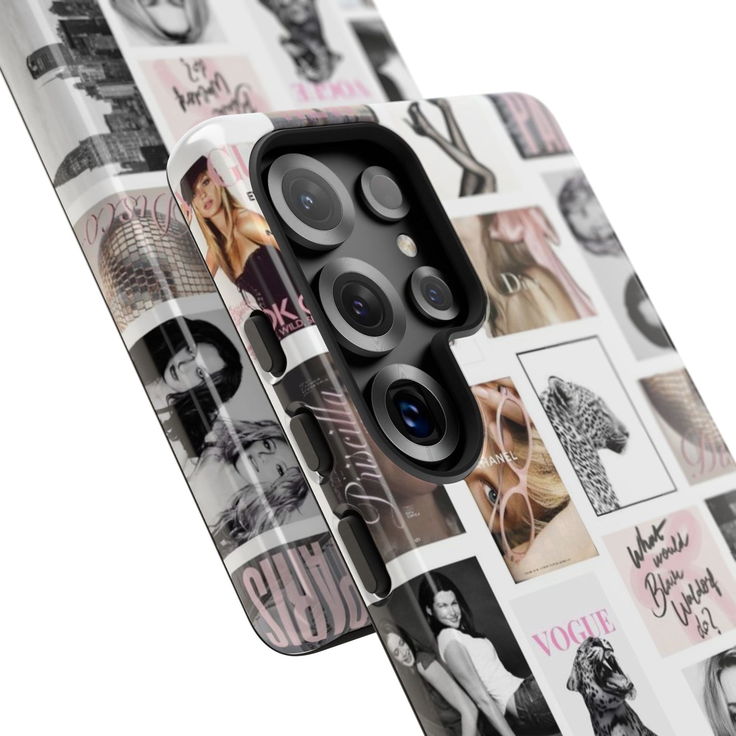 Fashion Collage Phone Case — Pink Vogue Magazine Aesthetic Tough Case