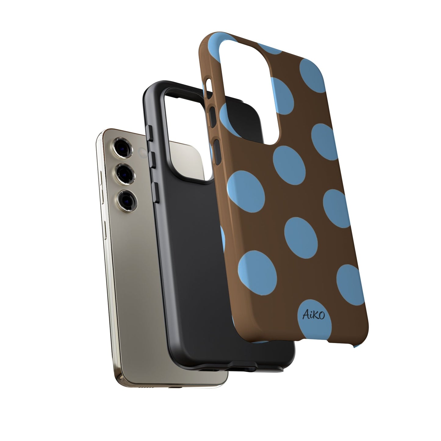 Polka Dots (Blue & Brown)