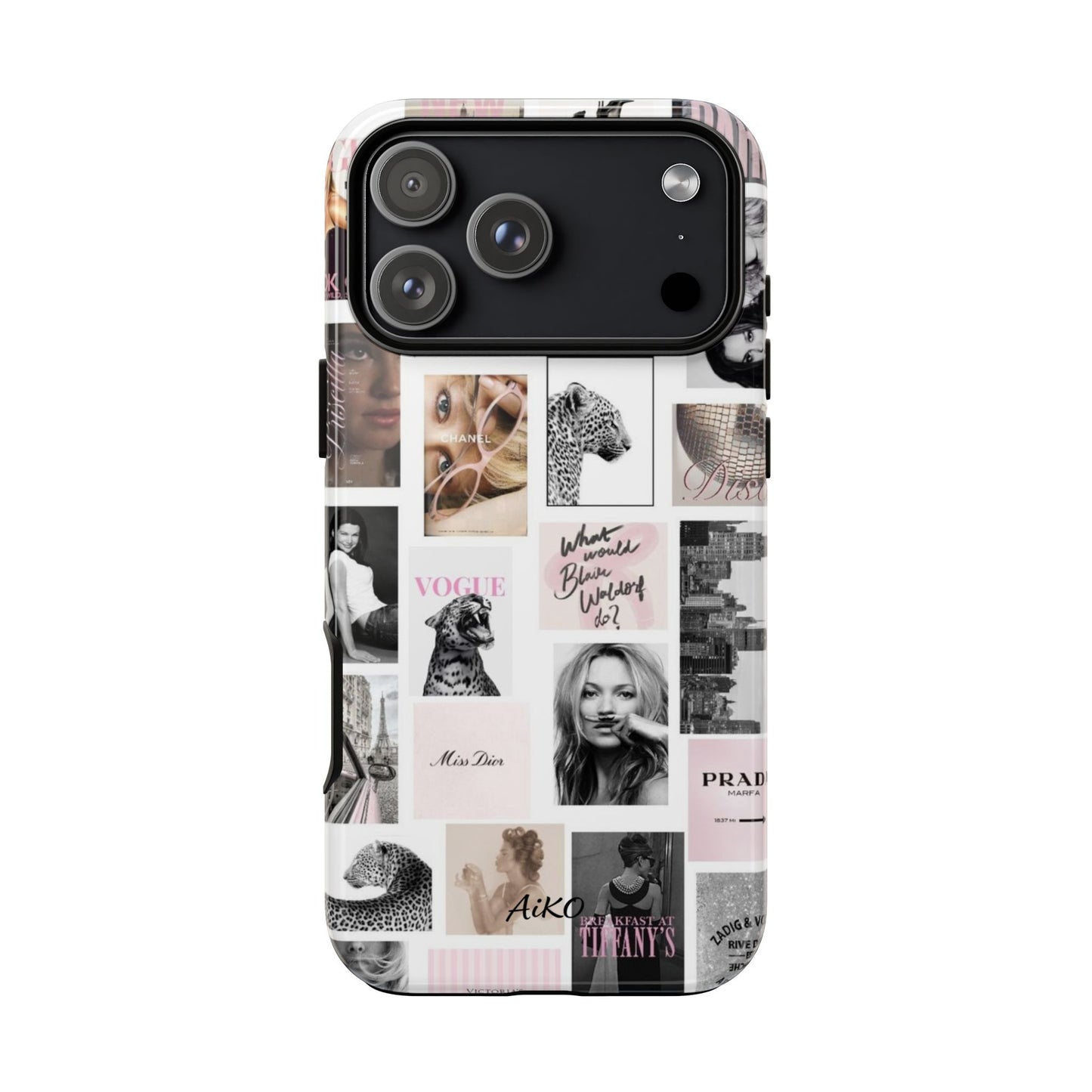 Fashion Collage Phone Case — Pink Vogue Magazine Aesthetic Tough Case