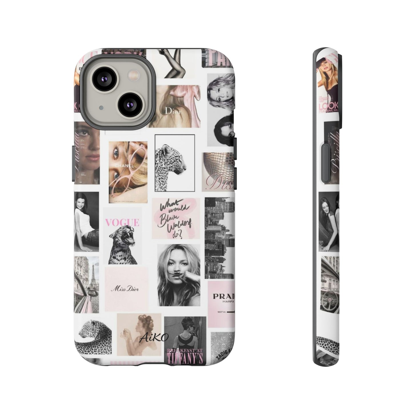 Fashion Collage Phone Case — Pink Vogue Magazine Aesthetic Tough Case