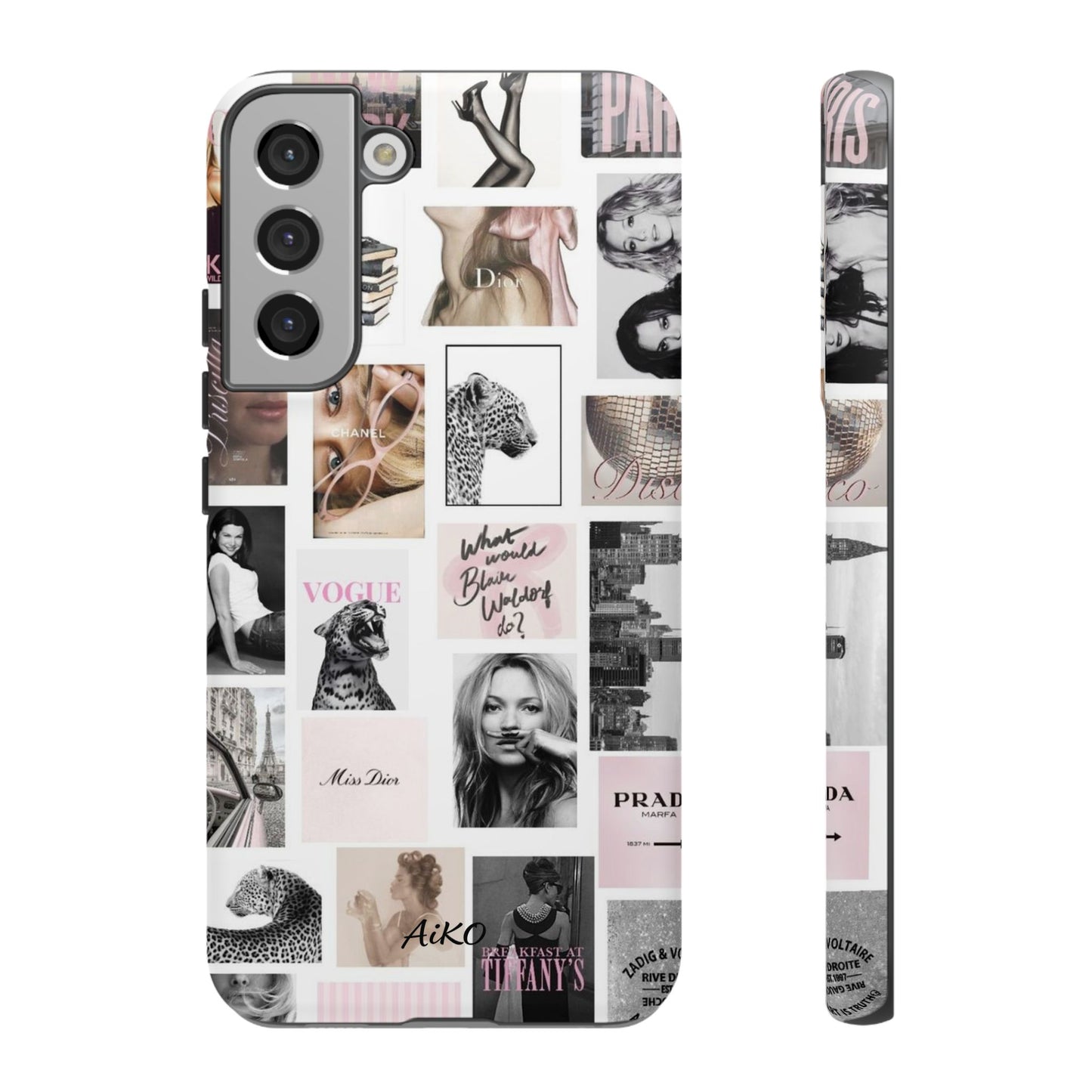 Fashion Collage Phone Case — Pink Vogue Magazine Aesthetic Tough Case