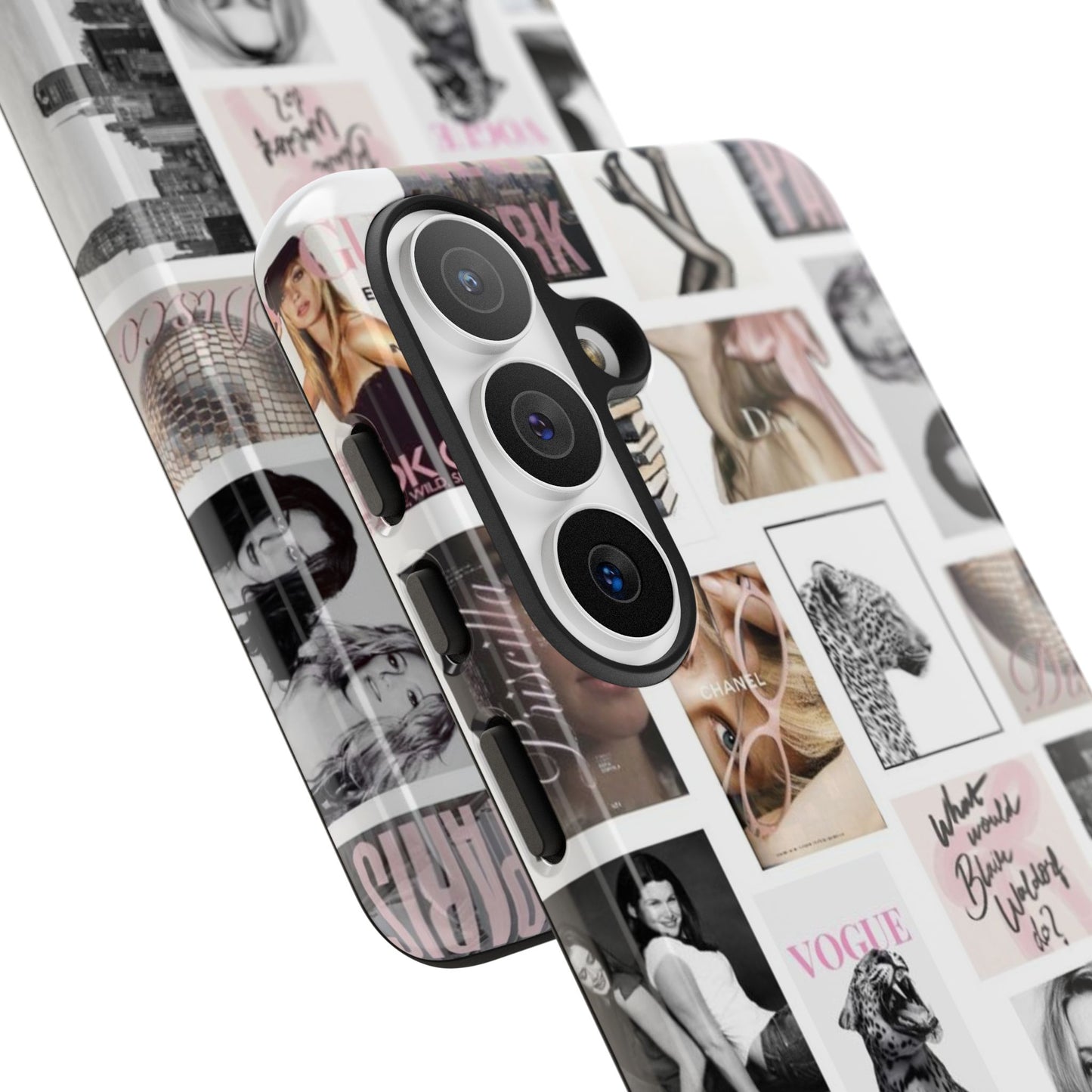 Fashion Collage Phone Case — Pink Vogue Magazine Aesthetic Tough Case