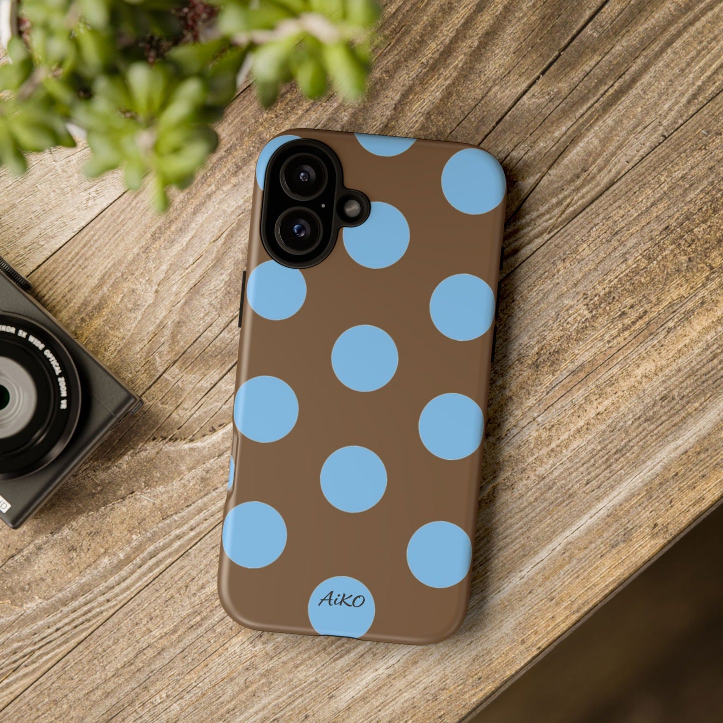 Polka Dots (Blue & Brown)
