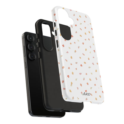 Floral Confetti Tough Phone Case — Minimal White with Tiny Rose Petals