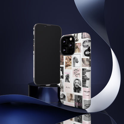 Fashion Collage Phone Case — Pink Vogue Magazine Aesthetic Tough Case