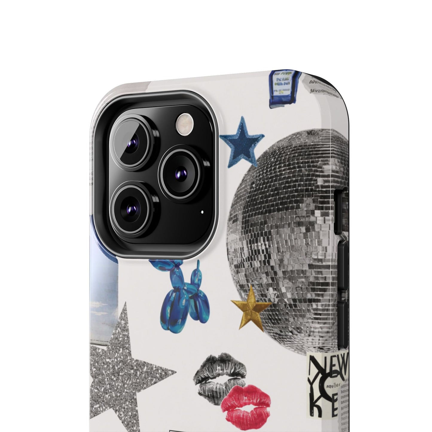 Glam Collage — Tough Protective Phone Case (disco ball, lips, stars)