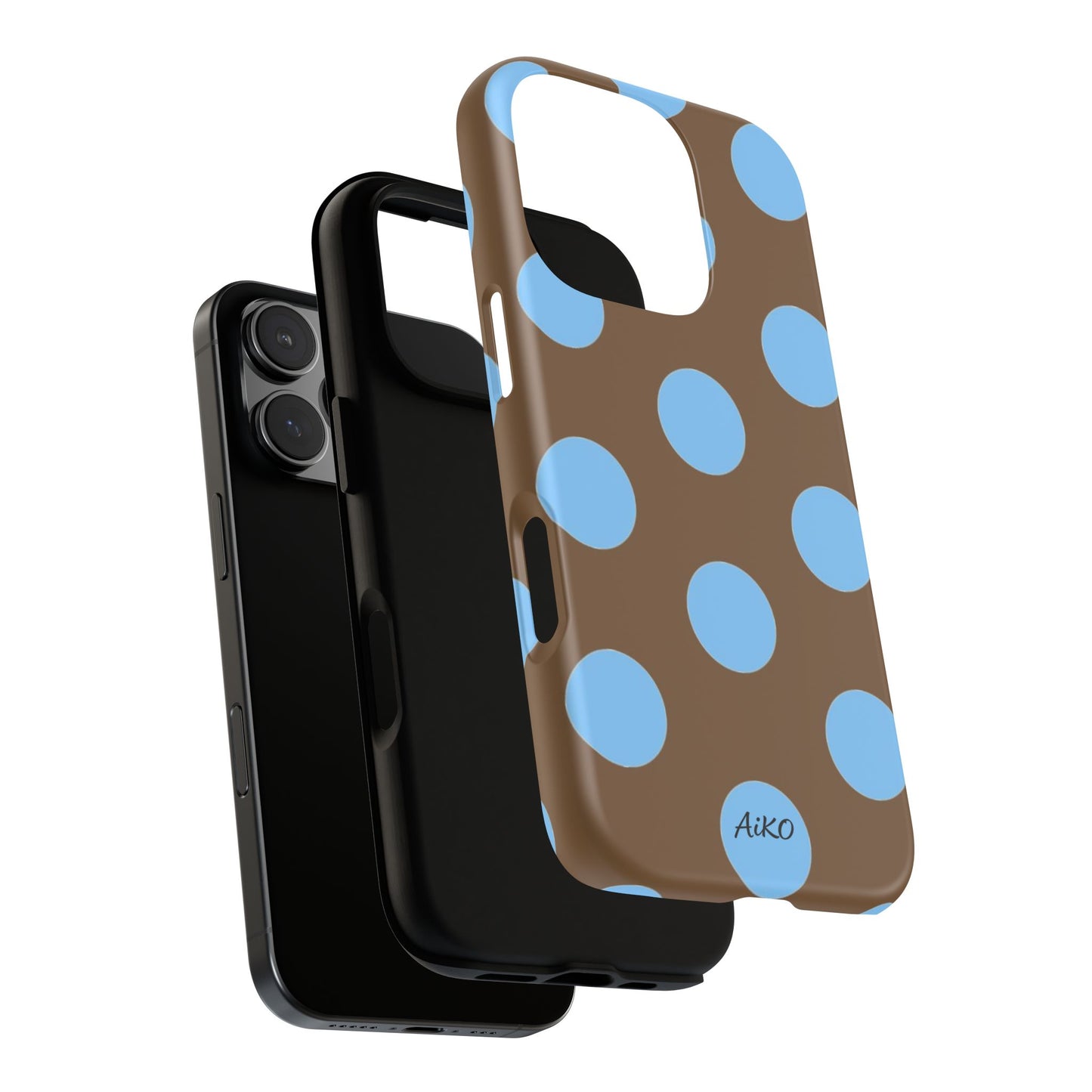 Polka Dots (Blue & Brown)