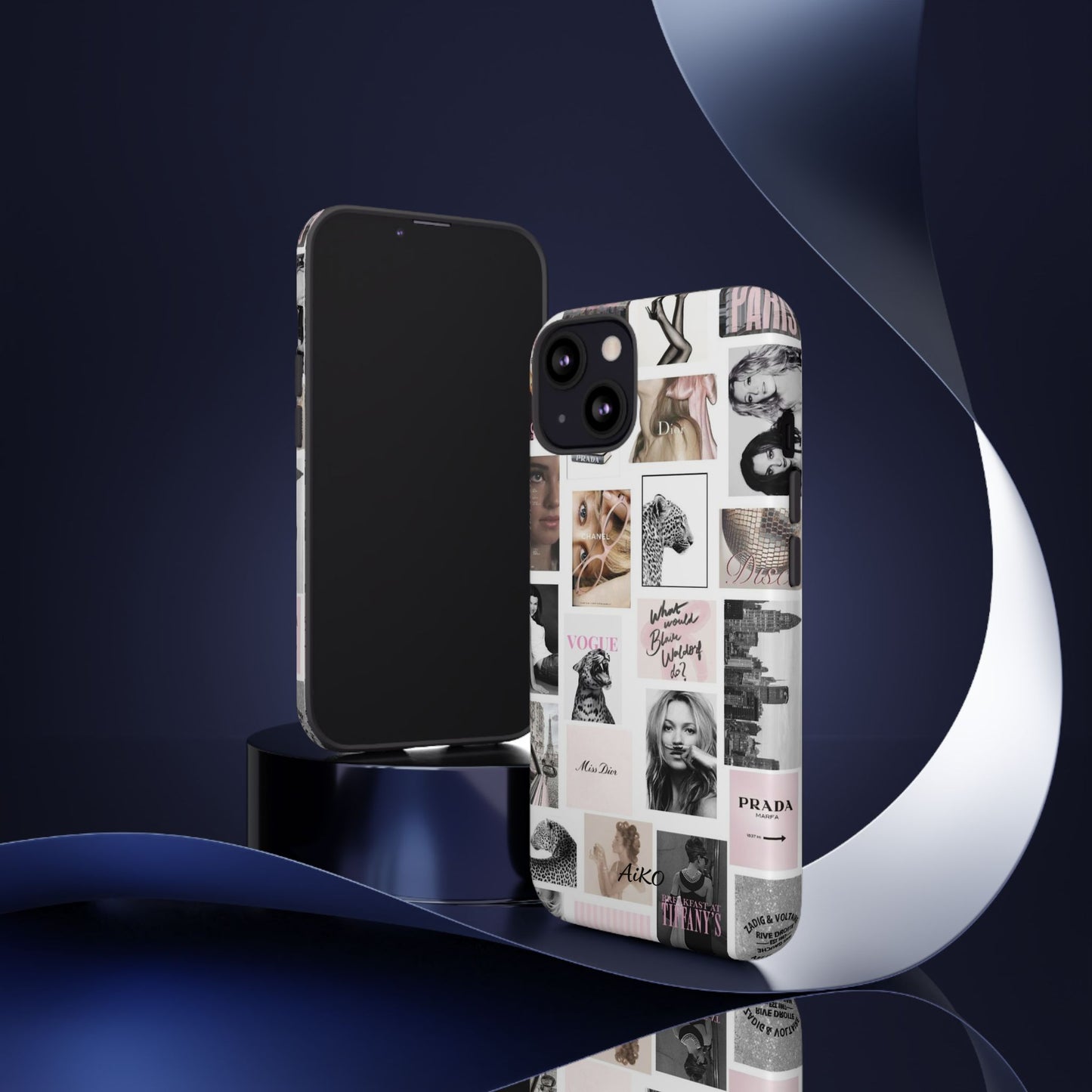 Fashion Collage Phone Case — Pink Vogue Magazine Aesthetic Tough Case