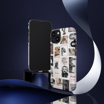 Fashion Collage Phone Case — Pink Vogue Magazine Aesthetic Tough Case