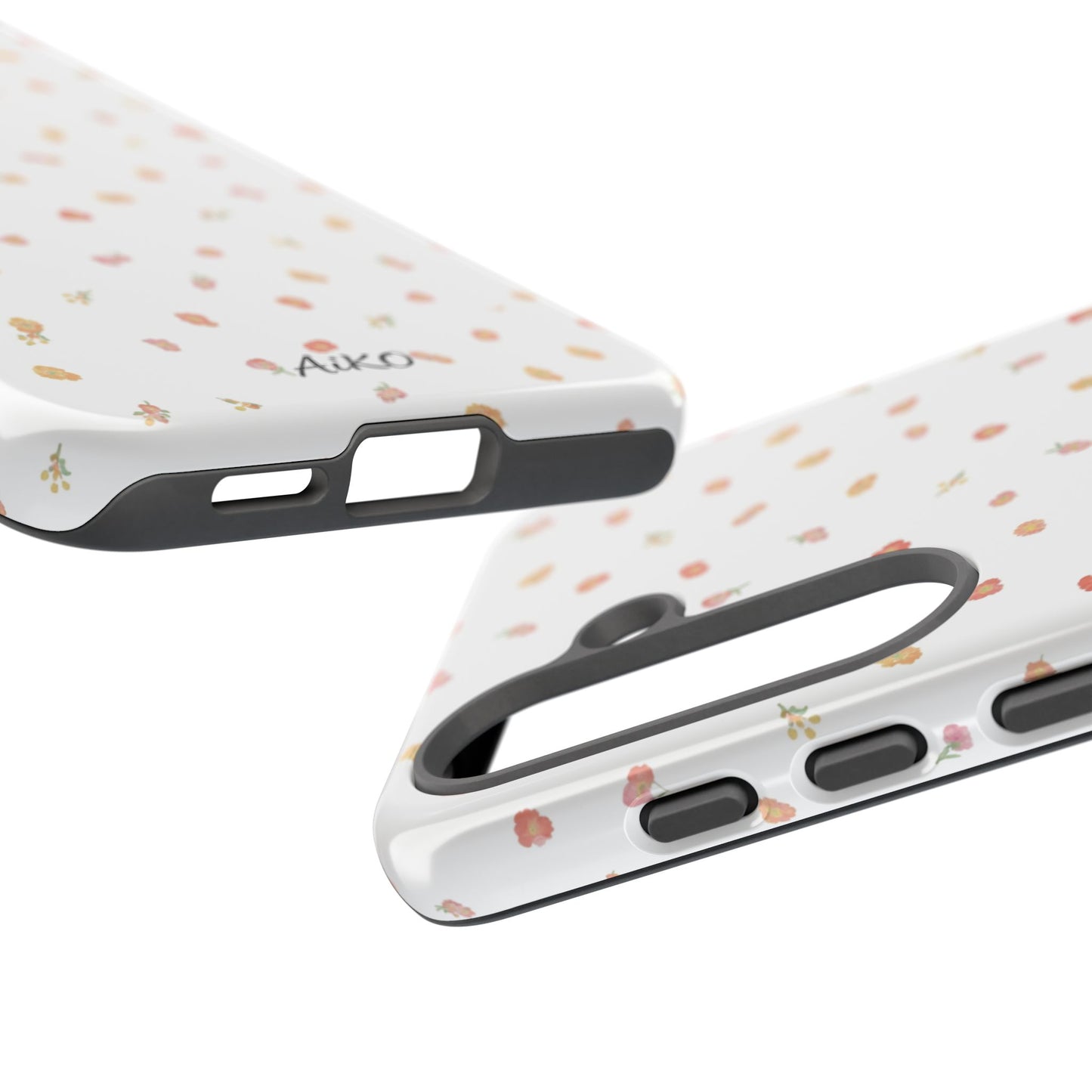 Floral Confetti Tough Phone Case — Minimal White with Tiny Rose Petals