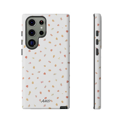Floral Confetti Tough Phone Case — Minimal White with Tiny Rose Petals