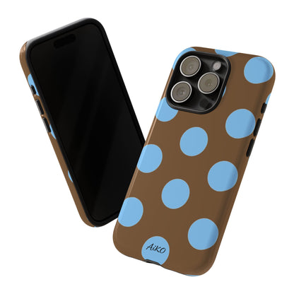 Polka Dots (Blue & Brown)