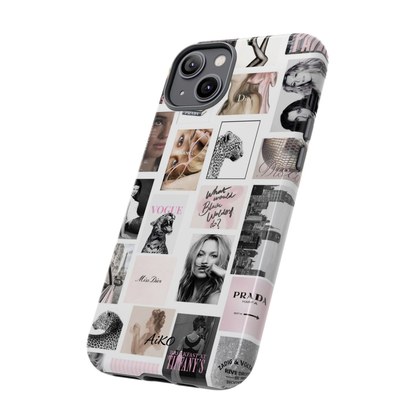 Fashion Collage Phone Case — Pink Vogue Magazine Aesthetic Tough Case