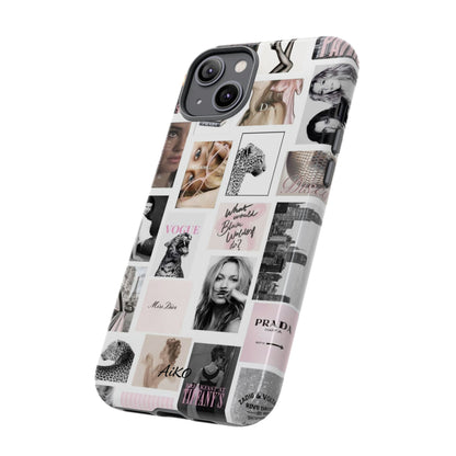 Fashion Collage Phone Case — Pink Vogue Magazine Aesthetic Tough Case