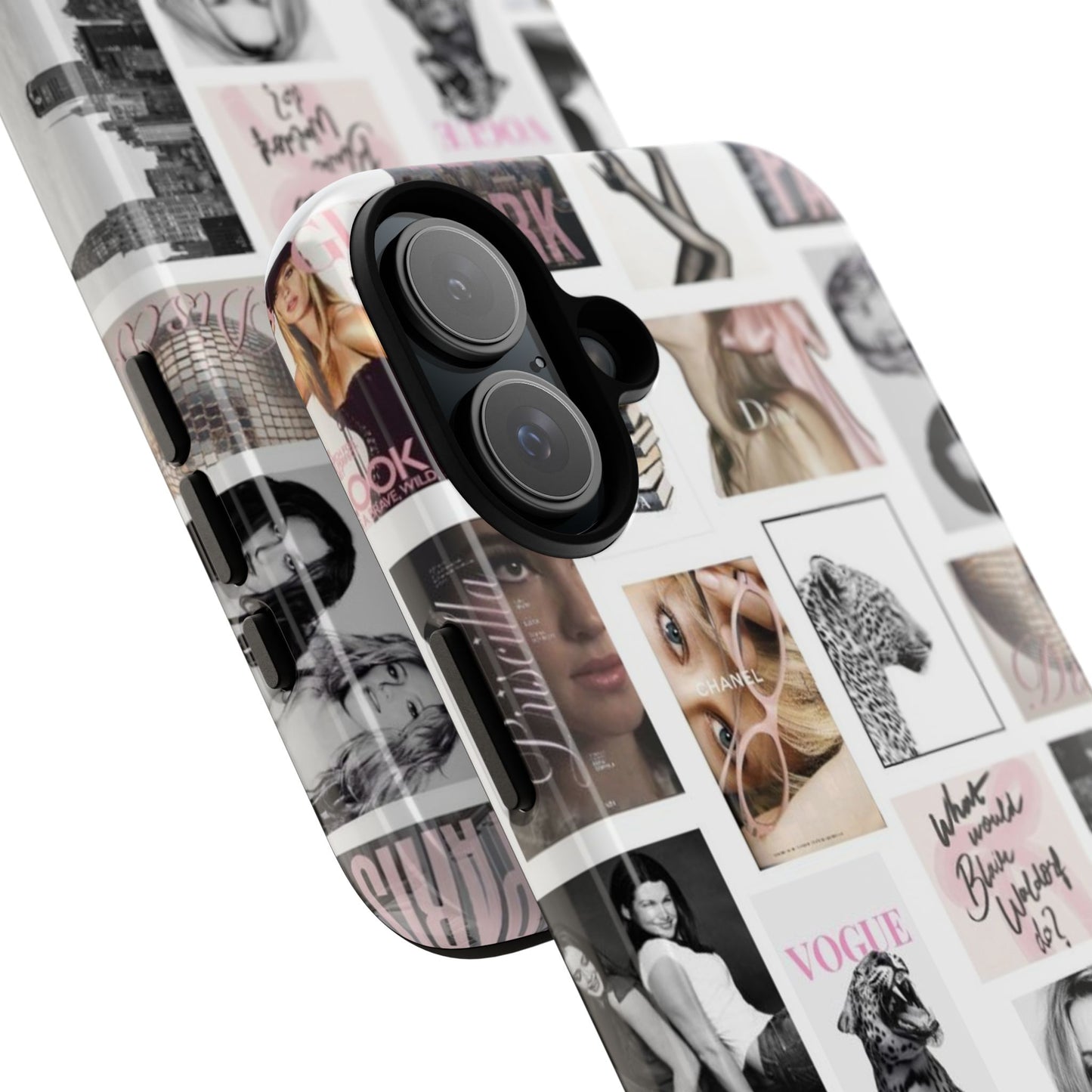 Fashion Collage Phone Case — Pink Vogue Magazine Aesthetic Tough Case