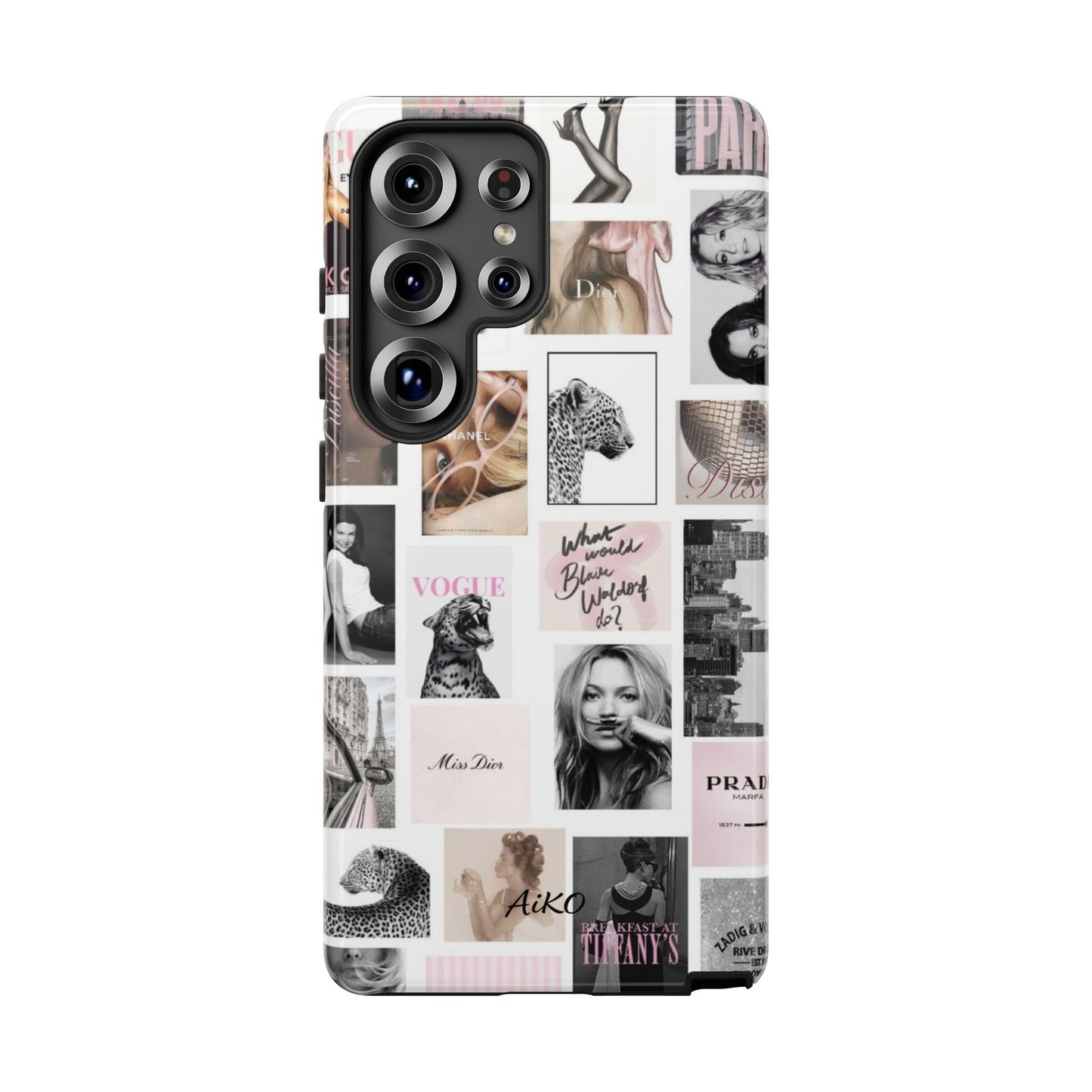 Fashion Collage Phone Case — Pink Vogue Magazine Aesthetic Tough Case