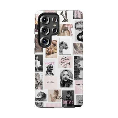 Fashion Collage Phone Case — Pink Vogue Magazine Aesthetic Tough Case