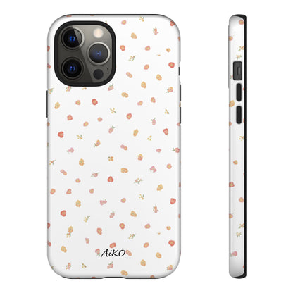 Floral Confetti Tough Phone Case — Minimal White with Tiny Rose Petals