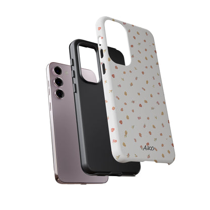 Floral Confetti Tough Phone Case — Minimal White with Tiny Rose Petals