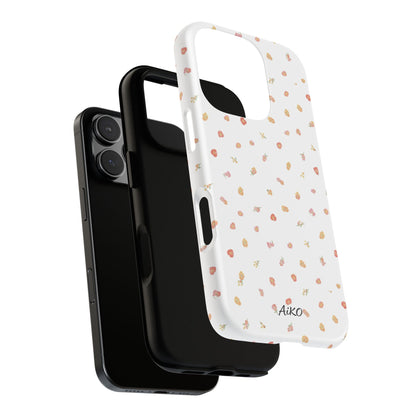 Floral Confetti Tough Phone Case — Minimal White with Tiny Rose Petals