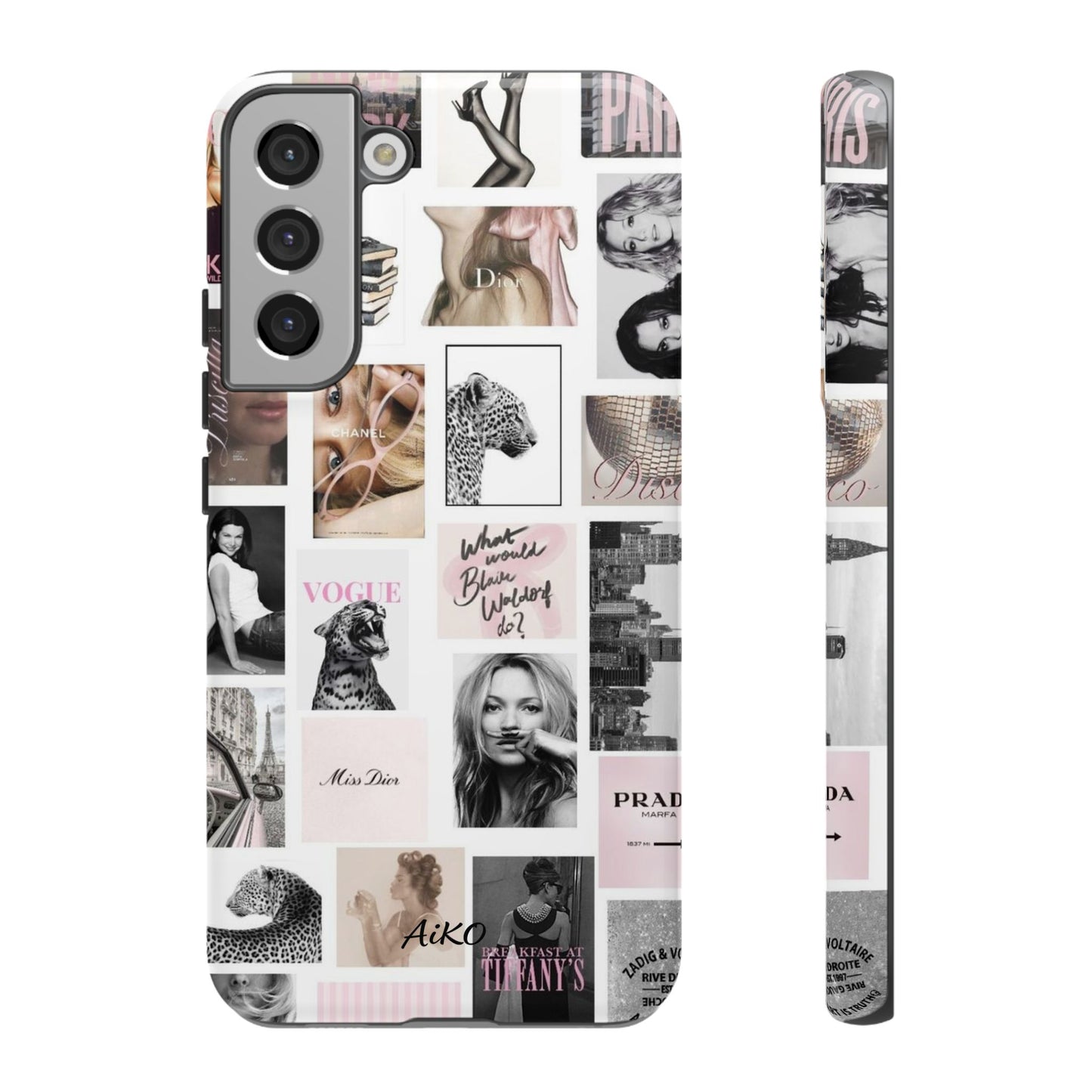 Fashion Collage Phone Case — Pink Vogue Magazine Aesthetic Tough Case