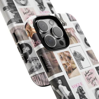 Fashion Collage Phone Case — Pink Vogue Magazine Aesthetic Tough Case