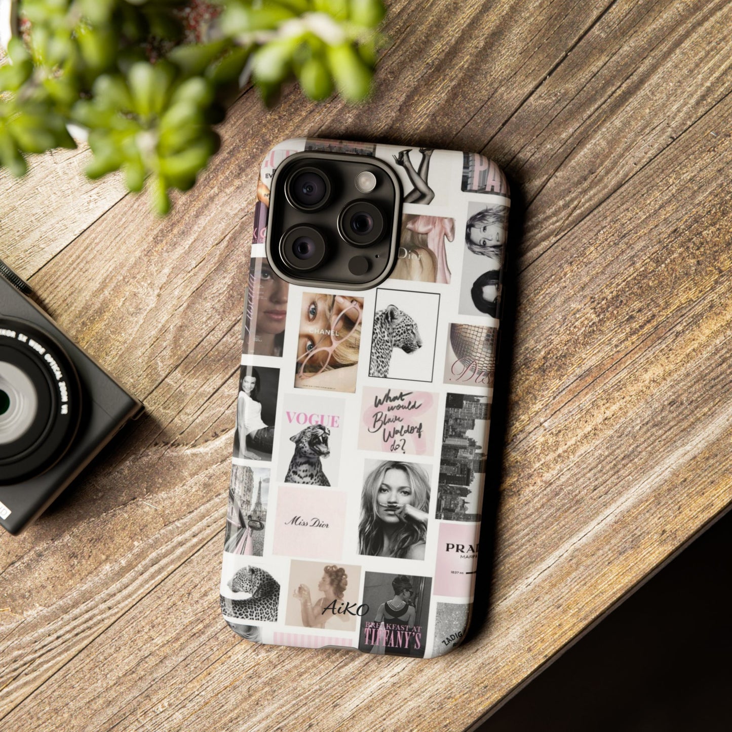 Fashion Collage Phone Case — Pink Vogue Magazine Aesthetic Tough Case