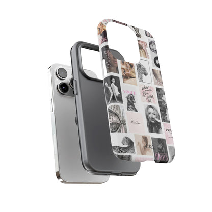 Fashion Collage Phone Case — Pink Vogue Magazine Aesthetic Tough Case