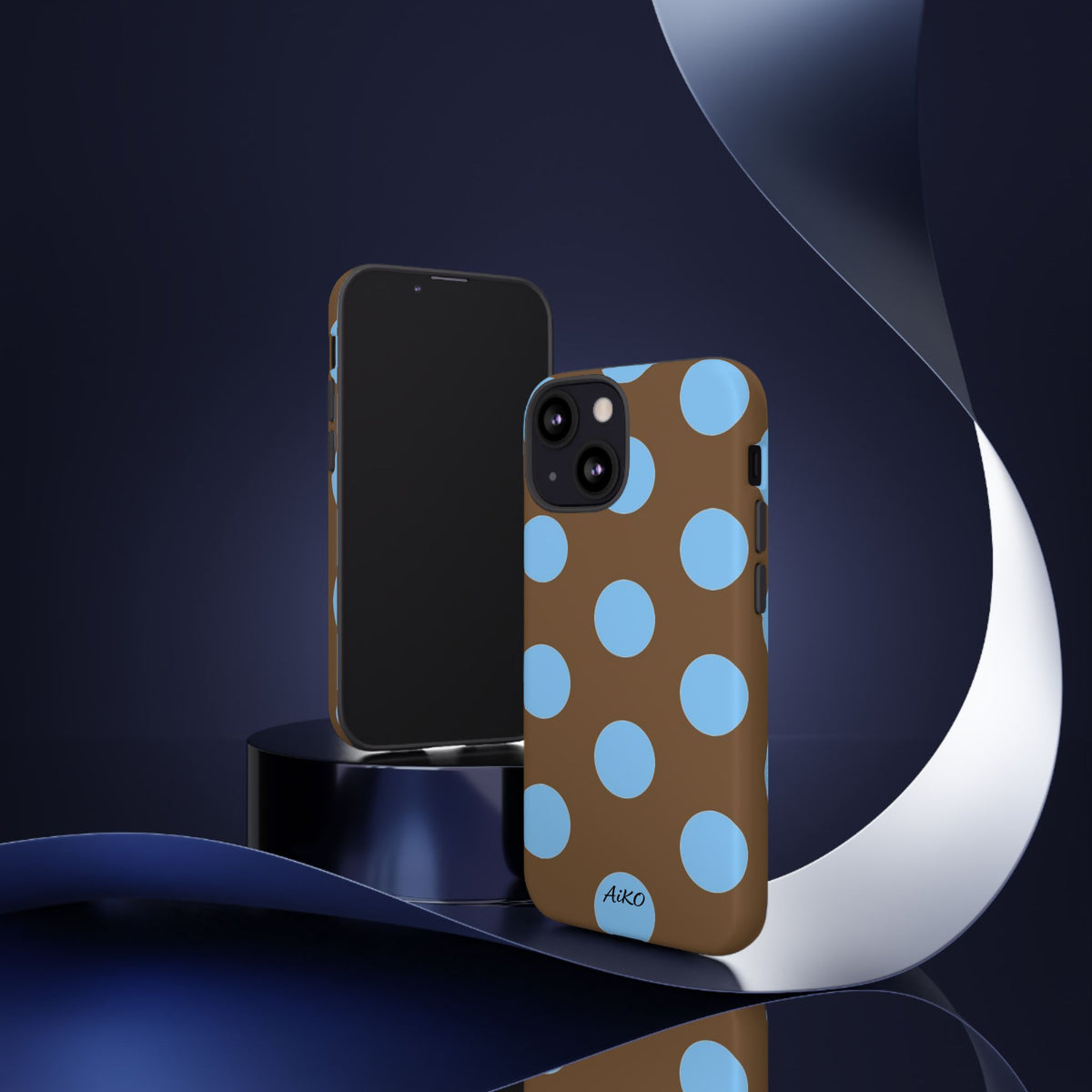 Polka Dots (Blue & Brown)