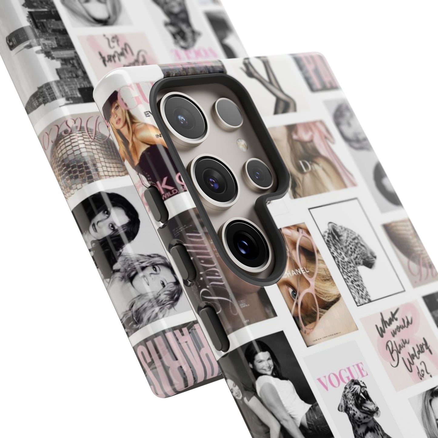 Fashion Collage Phone Case — Pink Vogue Magazine Aesthetic Tough Case