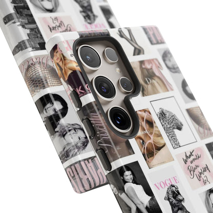 Fashion Collage Phone Case — Pink Vogue Magazine Aesthetic Tough Case