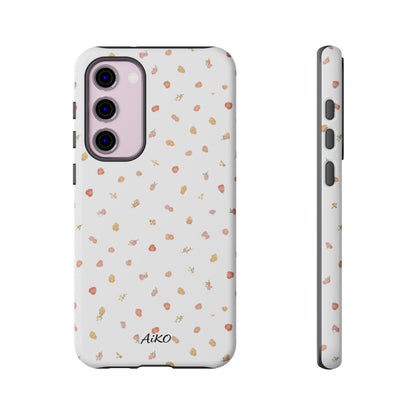 Floral Confetti Tough Phone Case — Minimal White with Tiny Rose Petals