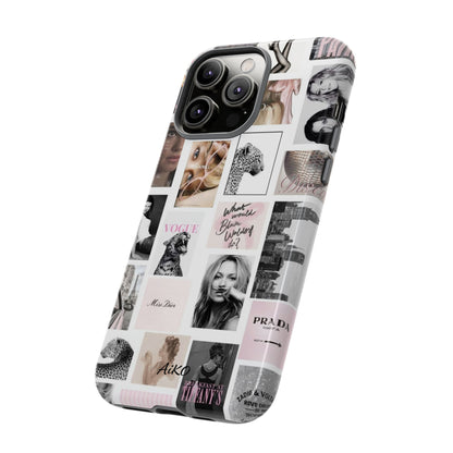 Fashion Collage Phone Case — Pink Vogue Magazine Aesthetic Tough Case