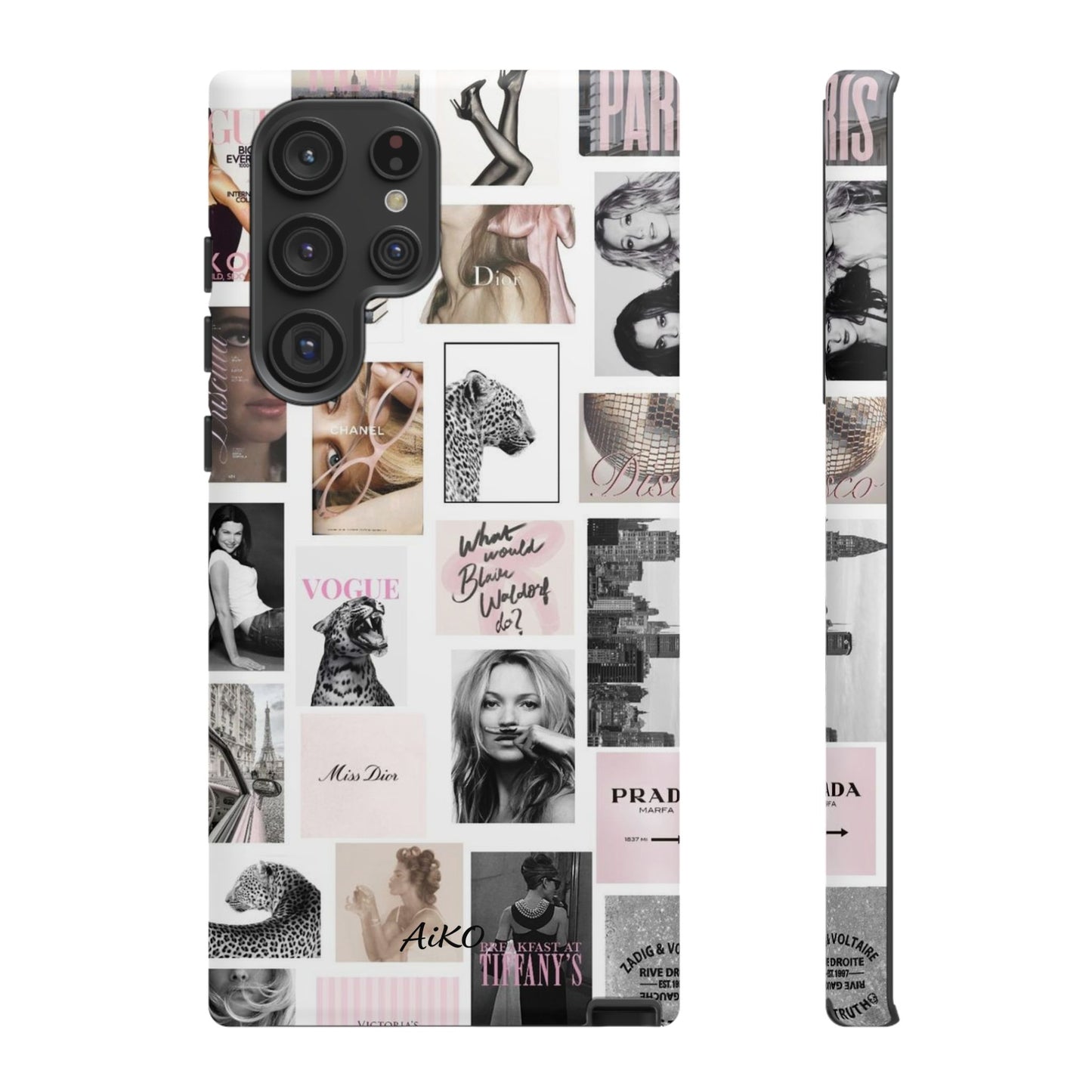 Fashion Collage Phone Case — Pink Vogue Magazine Aesthetic Tough Case