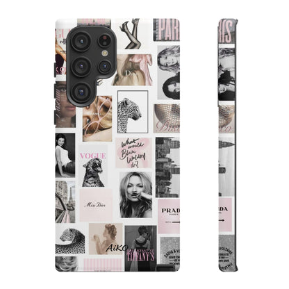 Fashion Collage Phone Case — Pink Vogue Magazine Aesthetic Tough Case