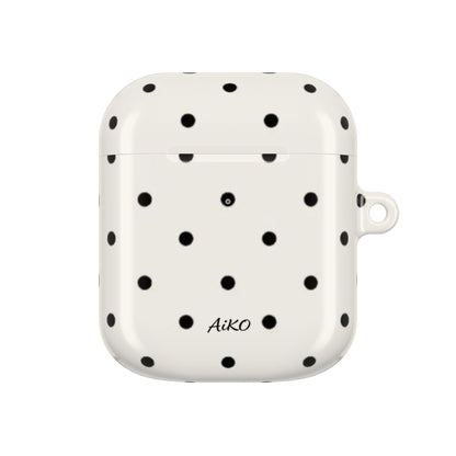 Polka Dot ( White and Black) AirPods Cases