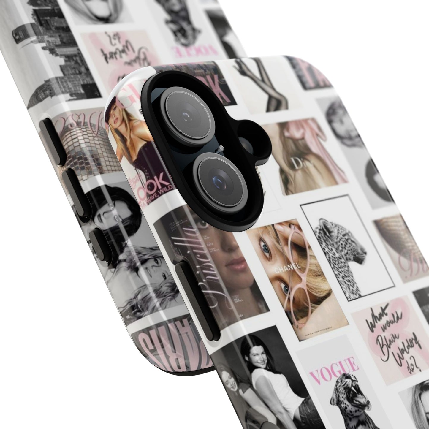 Fashion Collage Phone Case — Pink Vogue Magazine Aesthetic Tough Case