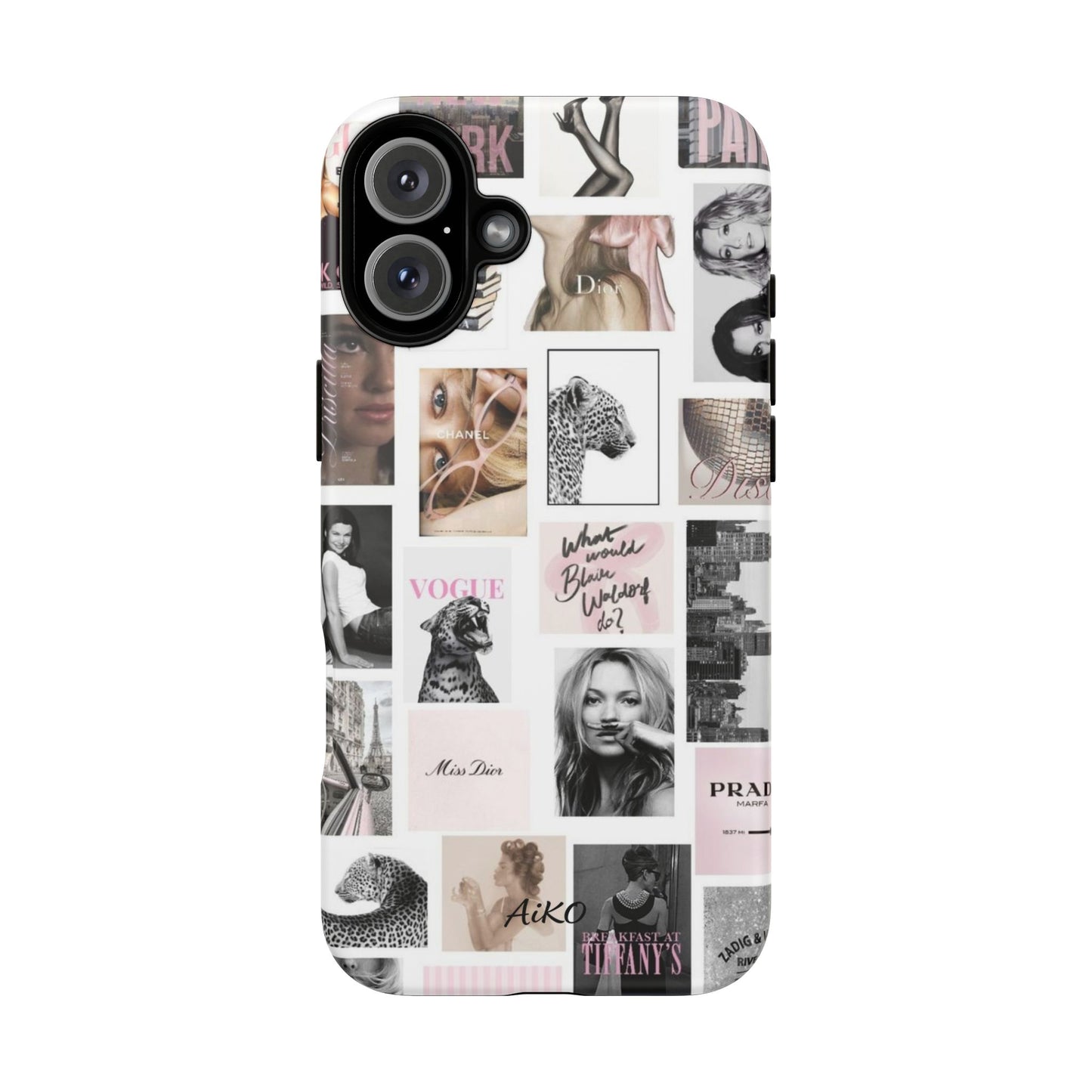 Fashion Collage Phone Case — Pink Vogue Magazine Aesthetic Tough Case