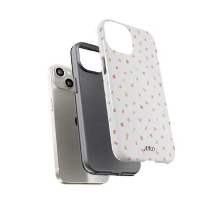 Floral Confetti Tough Phone Case — Minimal White with Tiny Rose Petals