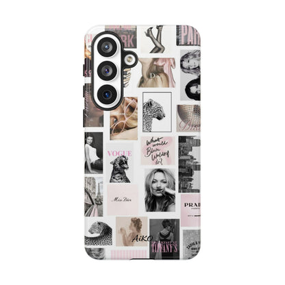 Fashion Collage Phone Case — Pink Vogue Magazine Aesthetic Tough Case