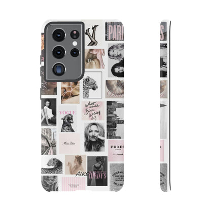 Fashion Collage Phone Case — Pink Vogue Magazine Aesthetic Tough Case