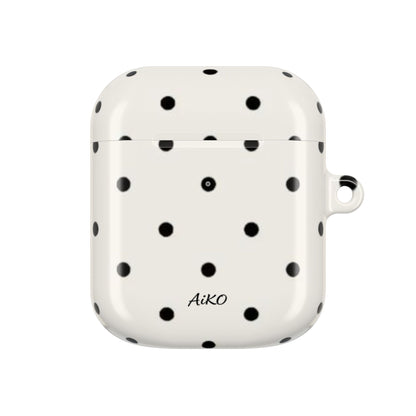 Polka Dot ( White and Black) AirPods Cases
